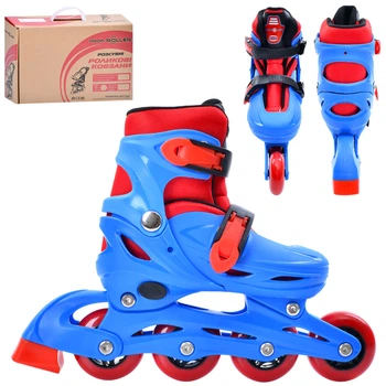 Детские раздвижные ролики Profi Roller 4151, PU колеса, размер 29-33, Синие