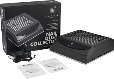 Витяжка для манікюру з фільтром НЕРА BUCOS CYCLONE V2 на 100W Графітова та USB