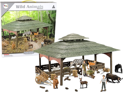 Ігровий набір Leantoys Wild Animals Навіс із тваринами з аксесуарами (5905214971991)