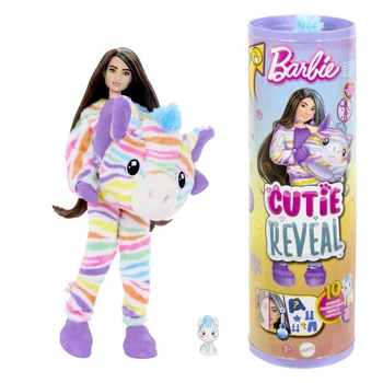 Кукла Mattel Barbie Cutie Reveal Цветные пушистики Зебра Барби HRK39