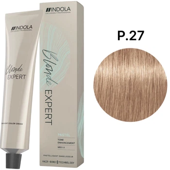 Перманентна крем-фарба INDOLA Blonde Expert Pastel P.27 - Блонд пастельний перламутровий фіолетовий 60 мл