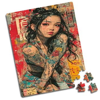 Пазл A5 80 элементов retro girl