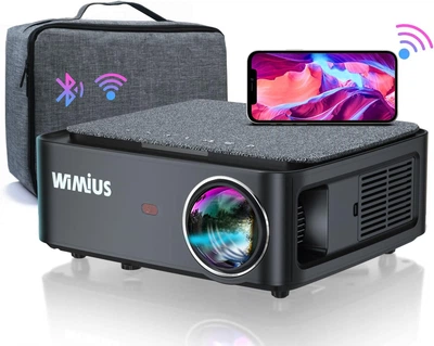 Светодиодный проектор WiMiUS K1 Full HD 1080P 7500 Лм, 5G Wi-Fi, Bluetooth, поддержка видео 4K, для домашнего кинотеатра, 300-дюймовый дисплей, совместимый с Fire Stick, смартфоном, PS5 b8