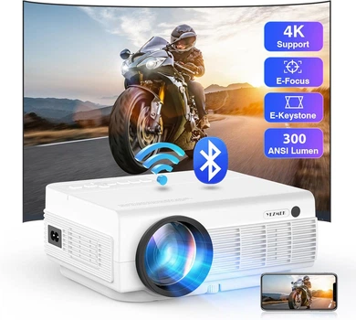 Мультимедійний проектор Yezmek V7 Full HD 10000 Лм Wi-Fi Bluetooth з динаміками Б/В