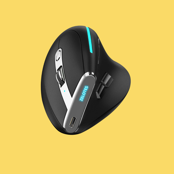 Вертикальная мышь беспроводная Zelotes F-36 с аккумулятором и RGB подсветкой 2,4G+Bluetooth