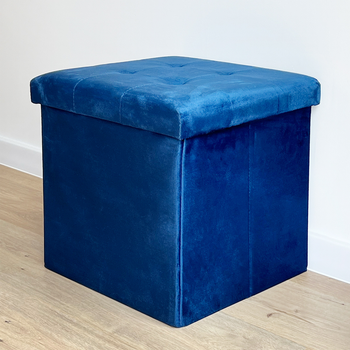 Пуф велюровый для хранения TH-05 BLUE