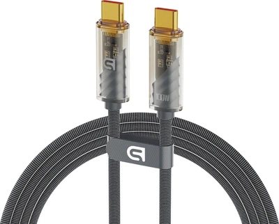 Кабель ArmorStandart AT-C1T USB Type-C to USB Type-C transparent 100W 1 m Grey (ARM75871)