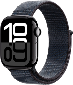 Смарт-годинник Apple Watch Series 10 GPS 42mm Jet Black Aluminium Case with Ink Sport Loop (MWWG3)