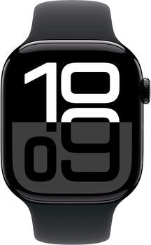 Smartwatch Apple Watch Series 10 GPS 46mm Jet Black Aluminium Case with Black Sport Band - M/L (MWWQ3)