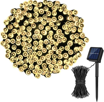 Уличная гирлянда на солнечной батарее 8 mode 5 метров 20 LED теплый белый