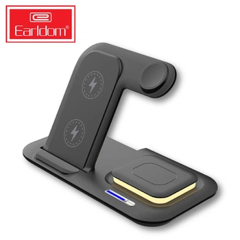 Бездротова зарядна станція 5в1 Earldom WC50 15W для iPhone XR-15, Samsung, AirPods, Apple Watch MagSafe Зарядка Qi