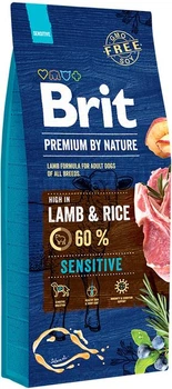 Сухий корм для собак з чутливим травленням Brit Premium Dog Sensitive Lamb з ягням 15 кг (170845/6642)