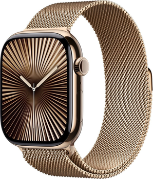 Смарт-годинник Apple Watch Series 10 GPS + Cellular 46mm Gold Titanium Case with Gold Milanese Loop - S/M (MC7T4)