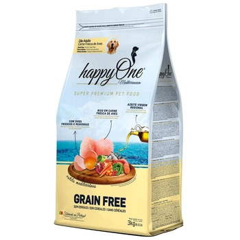 Беззерновой Корм для Взрослых Собак со Свежим Мясом happyOne Mediterraneum Adult Dog Fresh Meat 3 кг