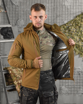 Тактична демісезонна куртка SoftShell Omni-Heat XL койот (88819)