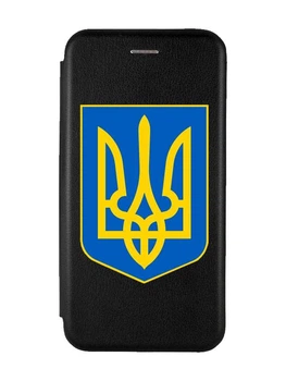 Чехол-книжка с рисунком на iPhone X/Xs :: Черный :: Тризуб Украина (принт 256)