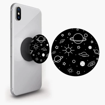Держатель для телефона PopSockets арт космос Черный