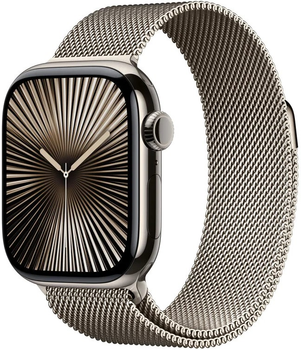 Смарт-годинник Apple Watch Series 10 GPS + Cellular 42mm Natural Titanium Case with Natural Milanese Loop (MWXF3)