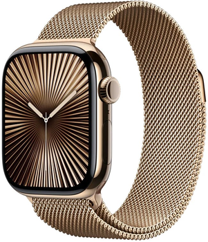 Смарт-годинник Apple Watch Series 10 GPS + Cellular 42mm Gold Titanium Case with Gold Milanese Loop (MX083)