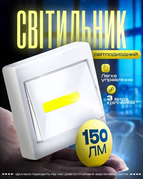 Светильник настенный светодиодный для кухни и спальни на батарейках 3 вида крепления BRS