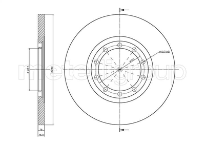 Гальмівний диск зад. Transit V347 06- (H=16mm) Cifam (800998C)