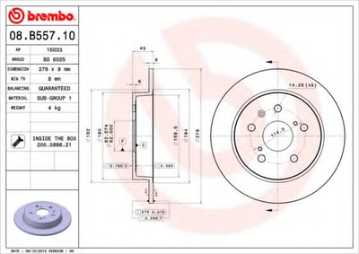 Тормозной диск Brembo (08B55710)