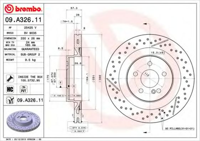 Гальмівний диск Brembo (09A32611)