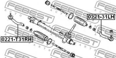 Рулевой наконечник Febest (0221T31RH)