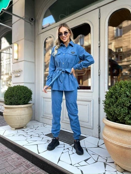 Fashions • Жіночий вельветовий костюм Лойд Fashions 50-52 джинс (1015-бу)