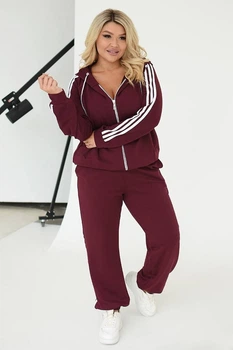 Fashions • Женский прогулочный костюм Elisha Fashions 54-56 бордовый (481-ел)
