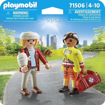 Zestaw figurek Playmobil Duo Pack Sanitariusz z pacjentem 71506 (4008789715067)