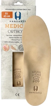 Стельки кожаные ортопедические с активированным углем Handarte Orthotic размер 43-44 (SU-Orthotic-4344)