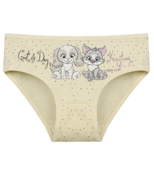 Детские слипы для девочки с принтом Cat Dog - Donella - 4112Y3 - 110-116 см - Желтый