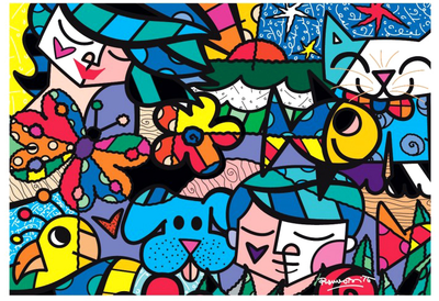 Puzzle Bluebird Romero Britto Ogród pełen kolorów 69 x 48 cm 1000 elementów (3663384900181)