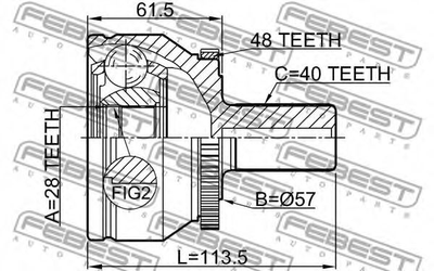 ШРУС Febest (2710XC90A48)