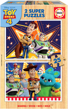 Набір пазлів дерев'яних Educa Toy Story 26 x 18 см 2 x 25 деталей (8412668180833)