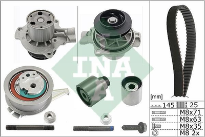 Водяний насос + комплект зубчатого ременя Ina (530069931)