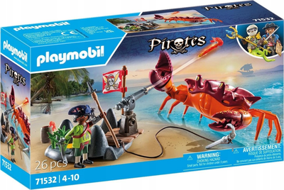 Zestaw z figurkami Playmobil Pirates Walka z ogromnym krabem 71532 (4008789715326)