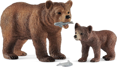 Zestaw figurek Schleich Matka grizzly z małym niedźwiedziem 2 szt (4059433296920)