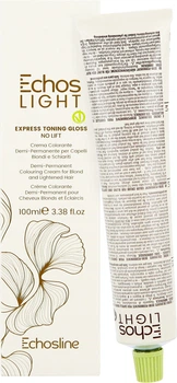Тонирующая крем-краска для волос Echosline Echos Light Express Toning Gloss Illuminator Платиновый сияющий 100 мл (8008277245898)