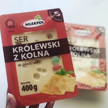 Сир Королівський з Кельна Mlekpol Ser krolewski z Kolna Млекпол Твердий нарізка Слайси Блістер 400г