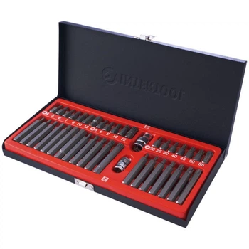 Набор звезд и шестигранников Intertool 40 шт torx hex spline Cr-V сталь удлиненные в кейсе (000072748)
