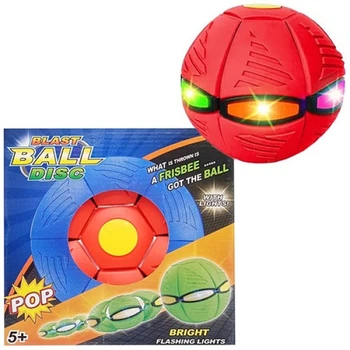 Мяч трансформер Bambi FB-001 R Flat Ball светящийся фрисби, Красный, 16 см (FB-001 Red-RT)
