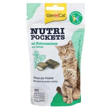 Ласощі GimCat Nutri Pockets Catnip & Multi-Vitamin Подушечки з котячою м'ятою та вітамінами для котів 60 г (1111138662)