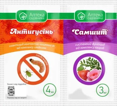 Инсектицид + фунгицид Антигусень 4 мл + Самшит 3 мл Ukravit