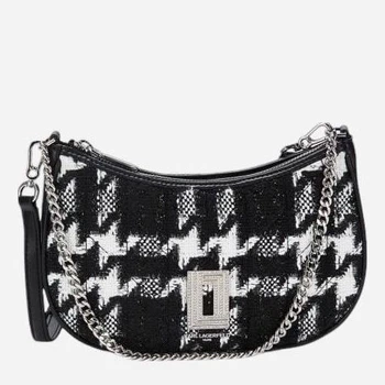 Сумка кросс-боди женская из искусственной кожи маленькая Karl Lagerfeld 252418176 Черный/Белый (1159812678)