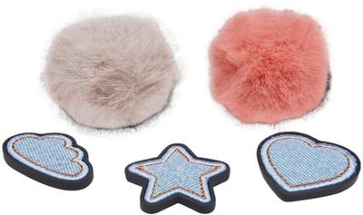 Przypinki jibbitz Denim And Pink Puff 5 szt