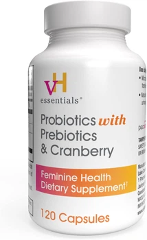 Пробіотики з пребіотиками для жіночого здоров'я vH essentials Probiotics with Prebiotics and Cranberry Feminine Health 120 капсул
