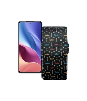 Чохол-книжка з екошкіри для телефону Xiaomi Redmi K40 2021 Фешн чорний
