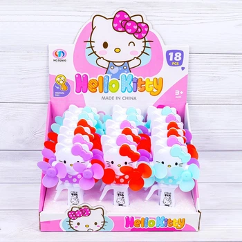 Детские Двойные Вентиляторы Hello Kitty 16см Ручные Поштучно